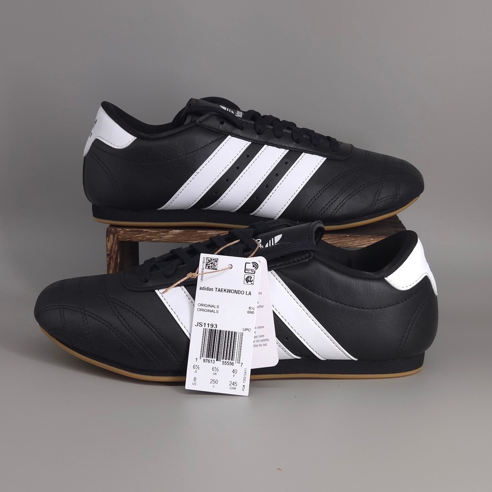 Adidas Taekwondo Lace W Womens‎ Size 8 Black White Leather Gum Sole JS1193 New